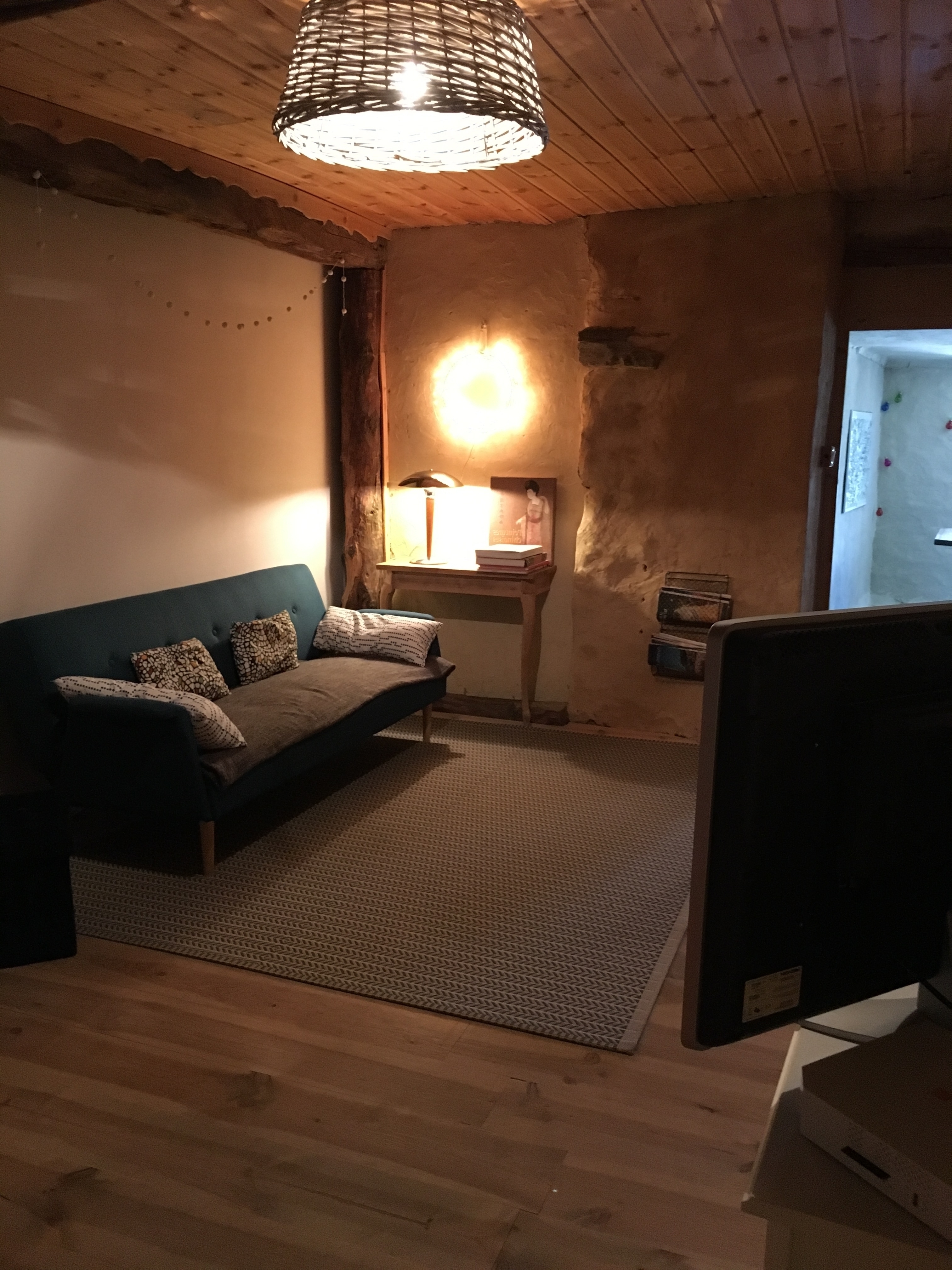 Gite les Clots Clément - salon TV - coin lecture